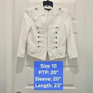 White House Black Market Military Style Jacket, GUC, Size 10